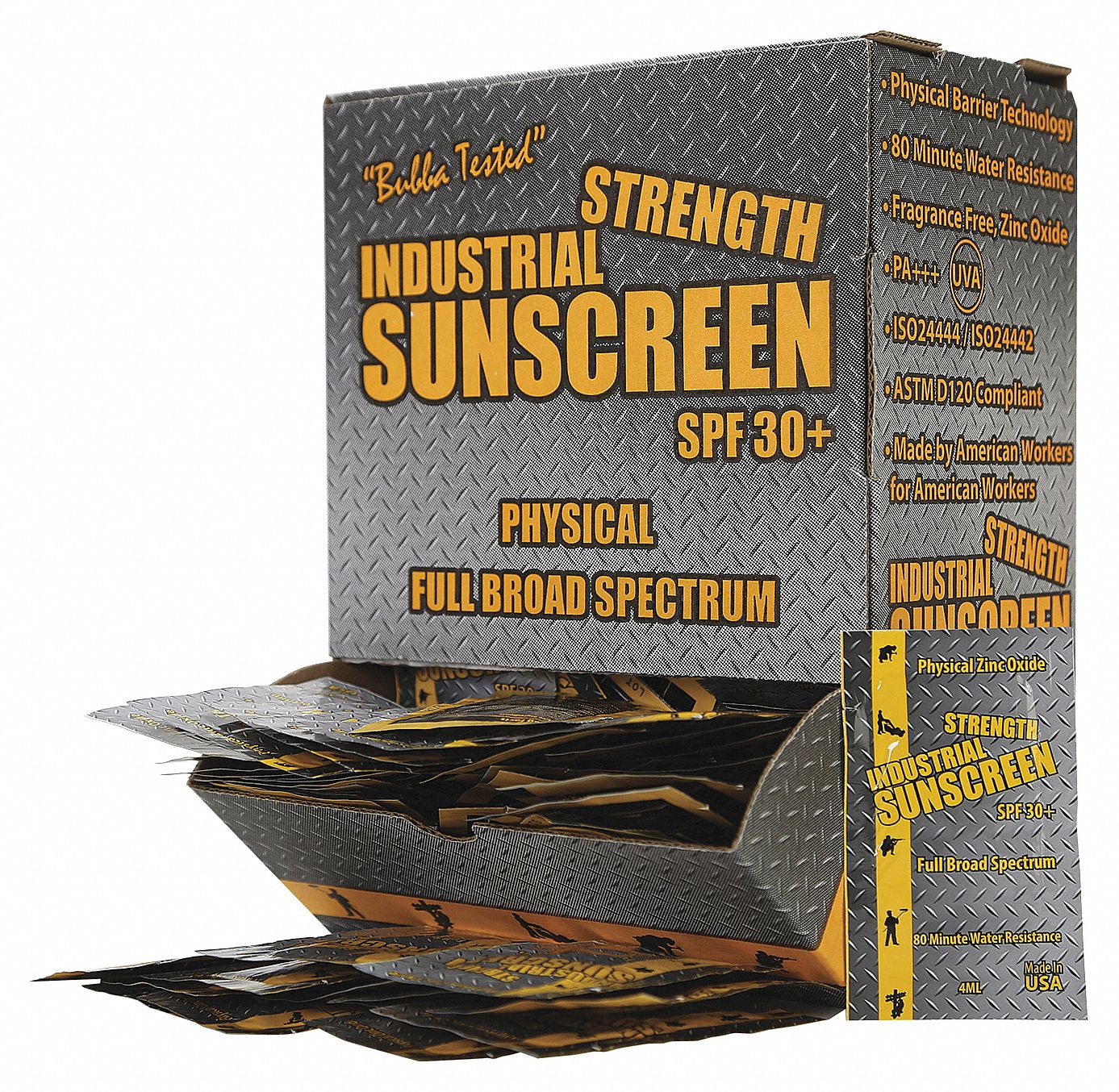 Sunscreen, Lotion, Box, Wrapped Packets, 0.140 oz, 4mL, PK 100 Grainger