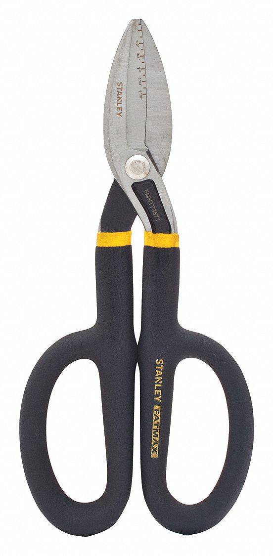 TINNERS SNIP, LEFT/RIGHT/STRAIGHT, 10 IN OVERALL L, 2 IN CUTTING L, STEEL, PLASTIC, STEEL