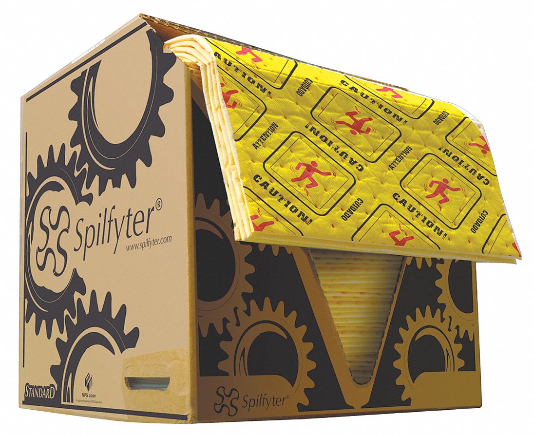 Absorbent Pad, Universal, Yellow