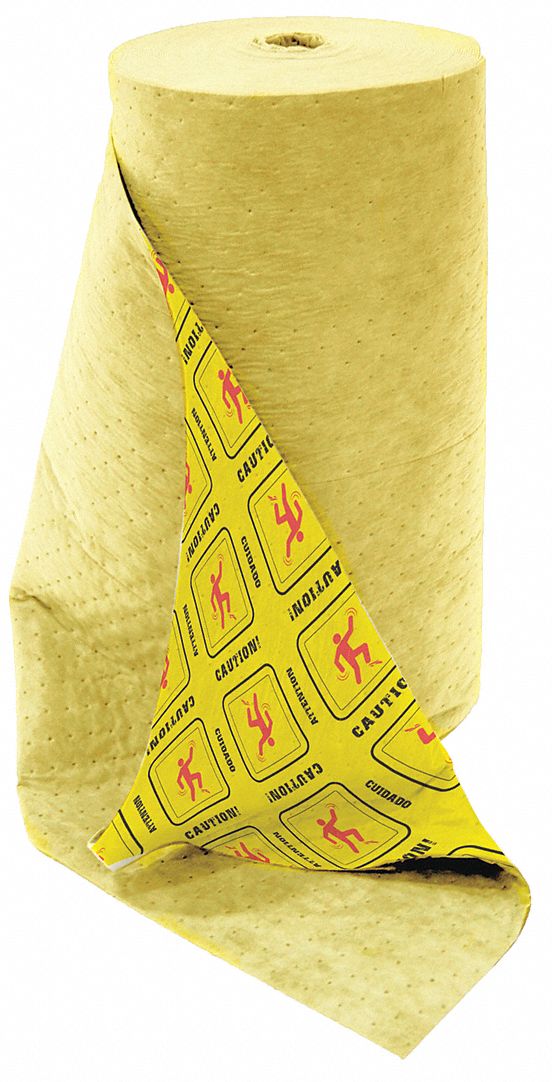 Absorbent Roll, Universal, Yellow, 150 ft.L