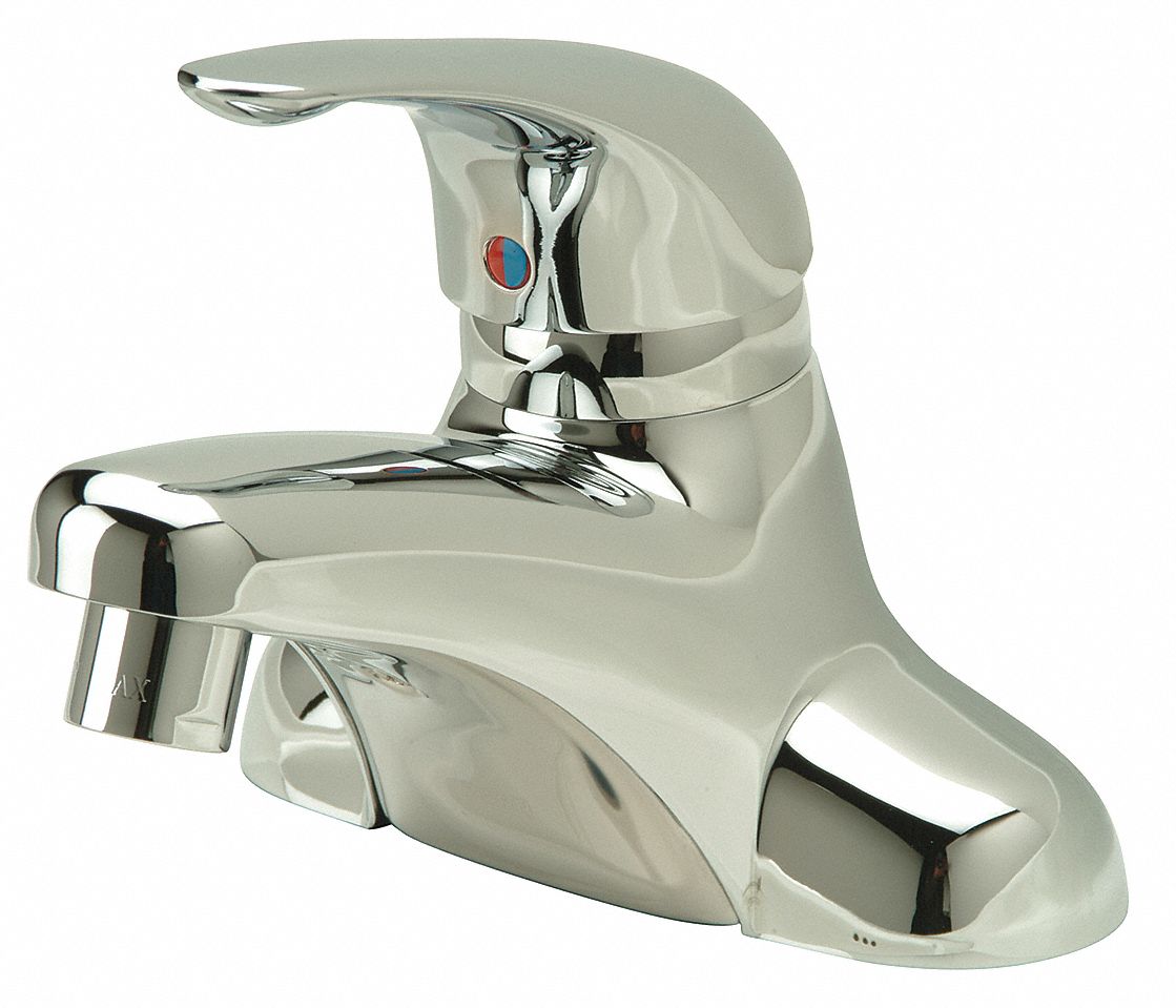 LOW ARC BATHROOM FAUCET: ZURN, AQUASPEC, CHROME FINISH, 0.5 GPM FLOW RATE, MANUAL