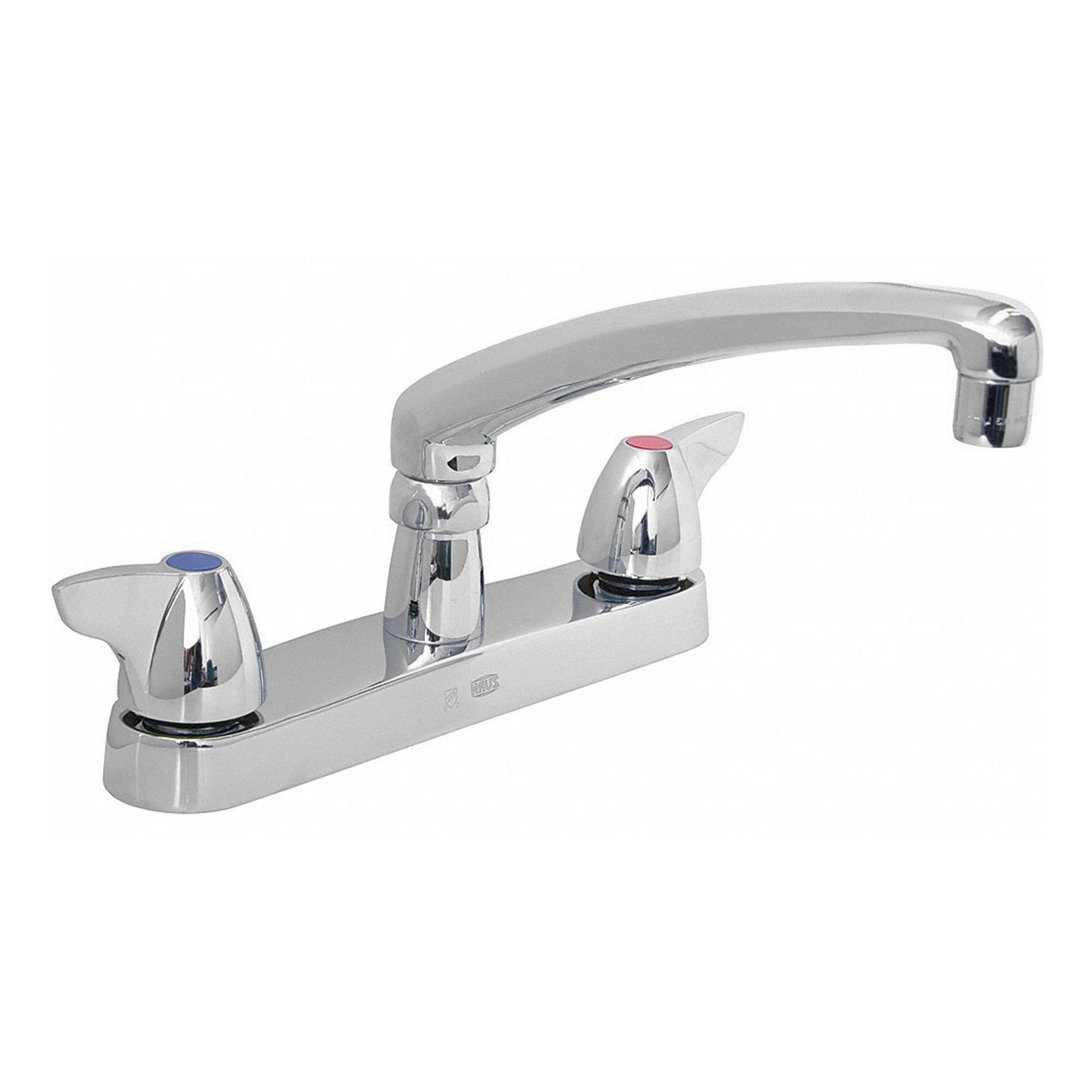 Low Arc Kitchen Faucet: AquaSpec®, Brass, Centerset, Deck, 2 Mounting Holes, 2.2 gpm Flow Rate