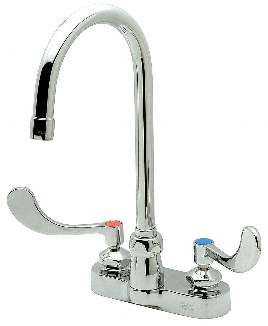 GOOSENECK KITCHEN/BATHROOM FAUCET: ZURN, AQUASPEC, CHROME FINISH, 0.5 GPM, ADA