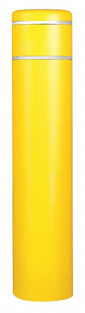 Bollard Cover: Smooth, 13 3/8 in Outside Dia, 60 in Max Usable Ht, Yellow