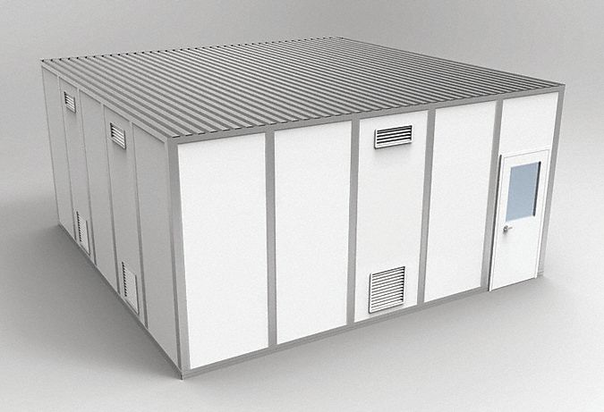 Modular Cleanroom: 20 ft x 20 ft x 10 ft, 400 sq ft Int Area, STC 31
