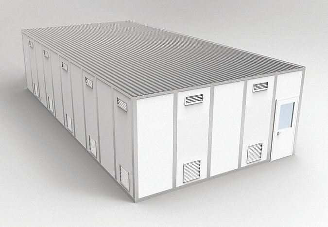 Modular Cleanroom: 40 ft x 20 ft x 10 ft, 800 sq ft Int Area, STC 31
