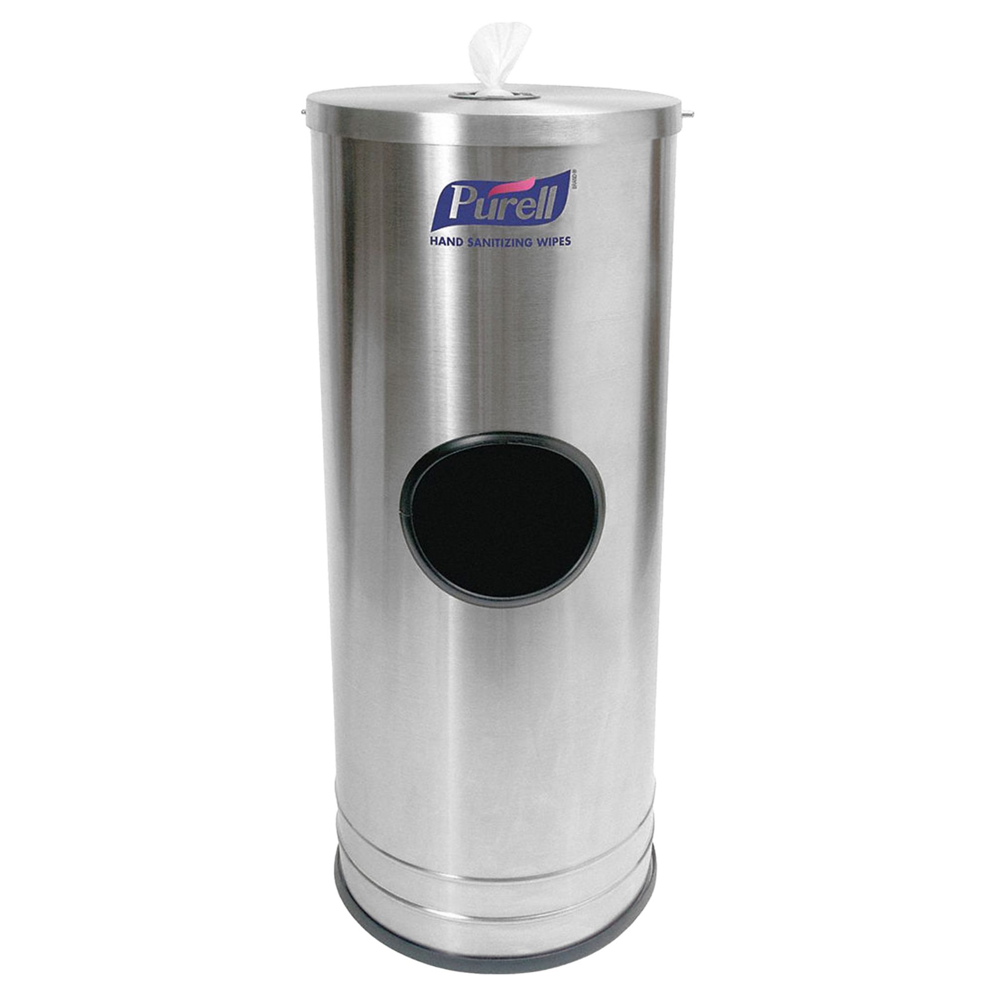 WET WIPE DISPENSER STAND, (700 TO 800) WIPES CAPACITY, STAINLESS STEEL, PROPRIETARY, SILVER