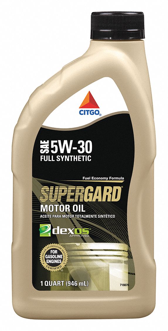 CITGO Full Synthetic, Engine Oil, 1 qt, 5W30, For Use With Gasoline