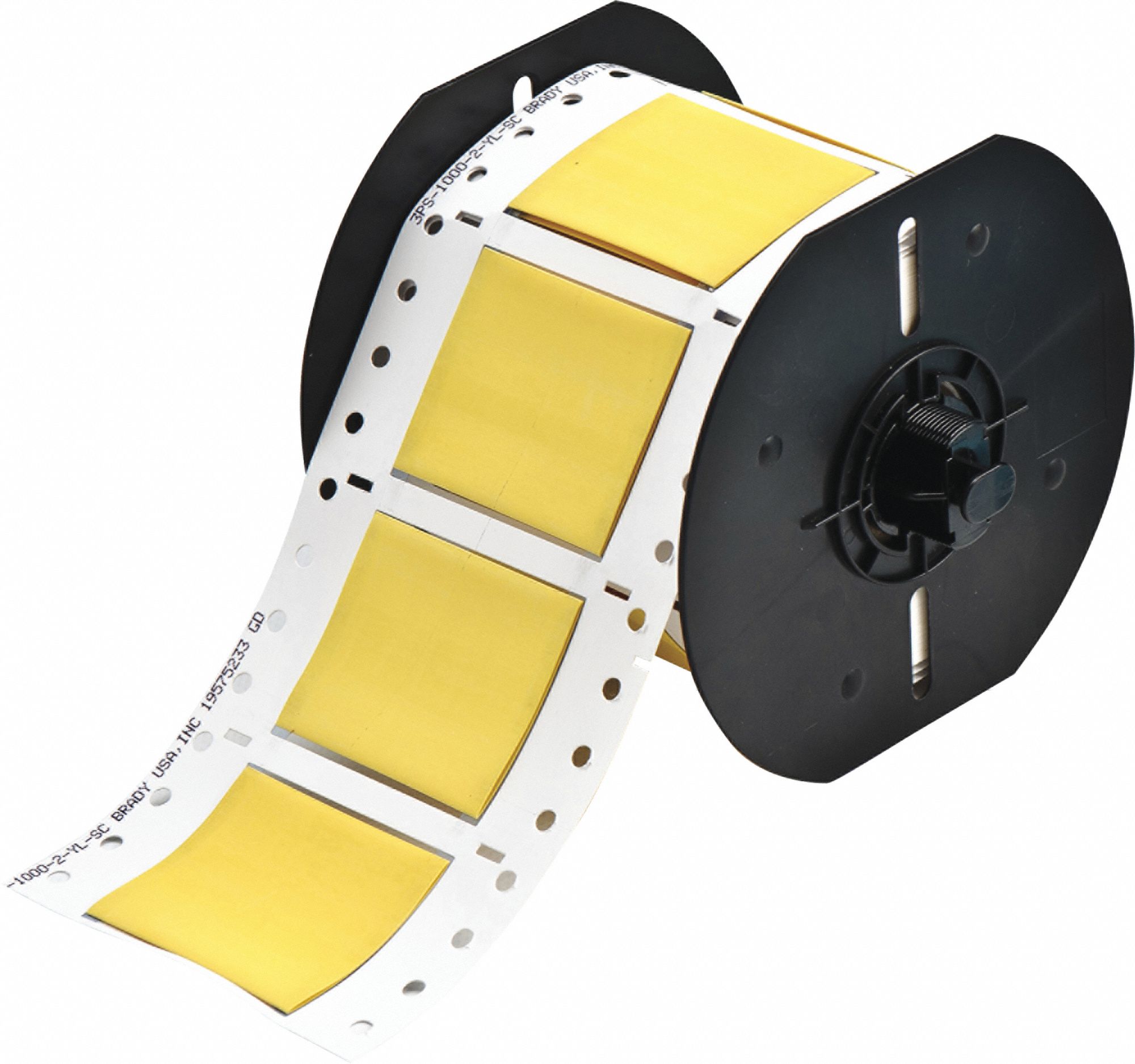Sleeve Label: 1 in x 2 in, Polyolefin, Yellow (Matte), For 2 AWG to 2 AWG Wire Gauge
