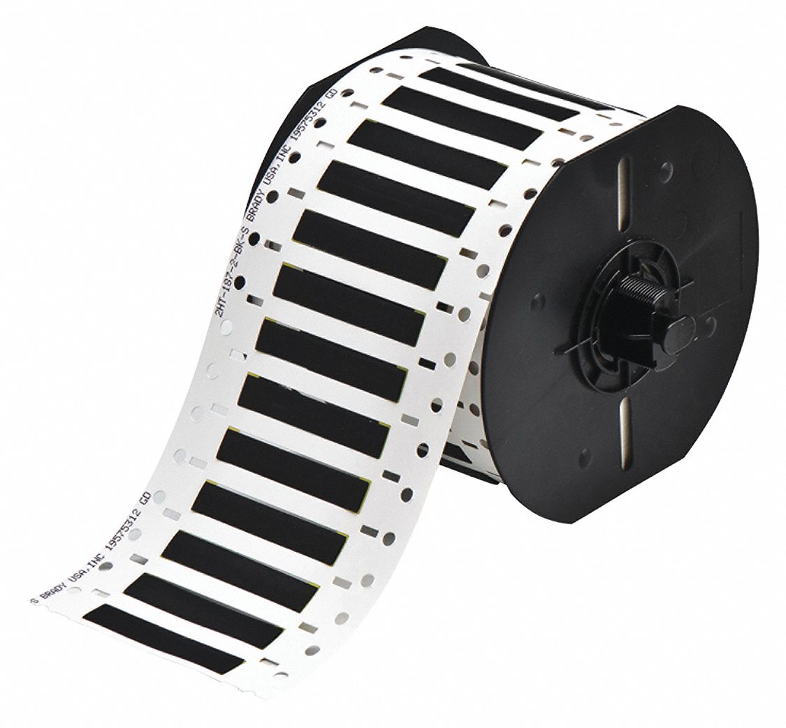 Sleeve Label: 3/16 in x 2 in, Polyvinylidene Fluoride, Black (Matte), 750 Labels Included