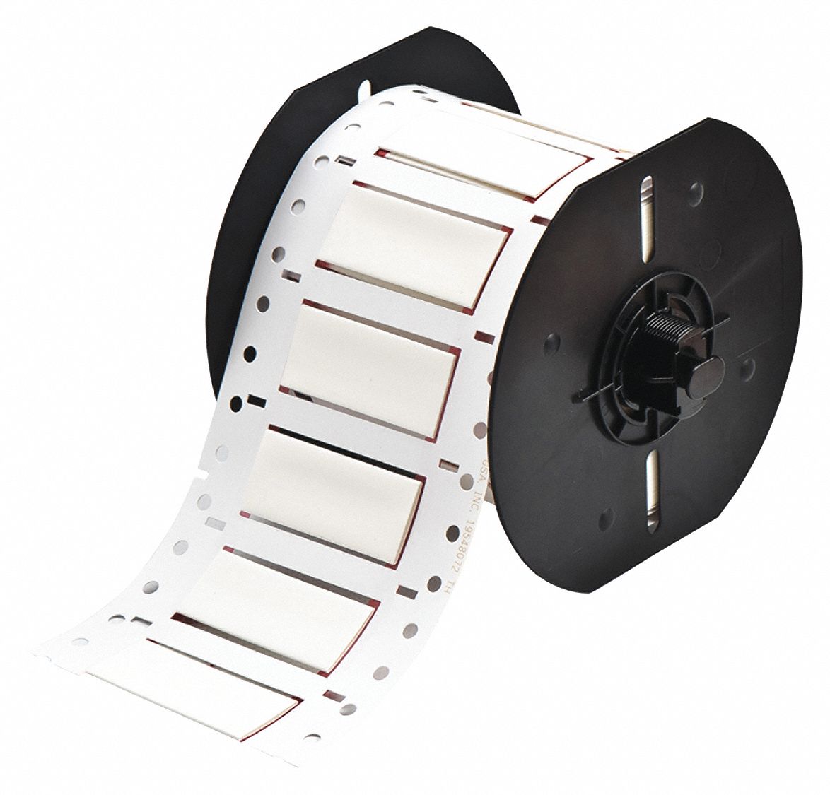 Sleeve Label: 1/2 in x 2 in, Polyolefin, White (Matte), For 1 AWG to 6 AWG Wire Gauge