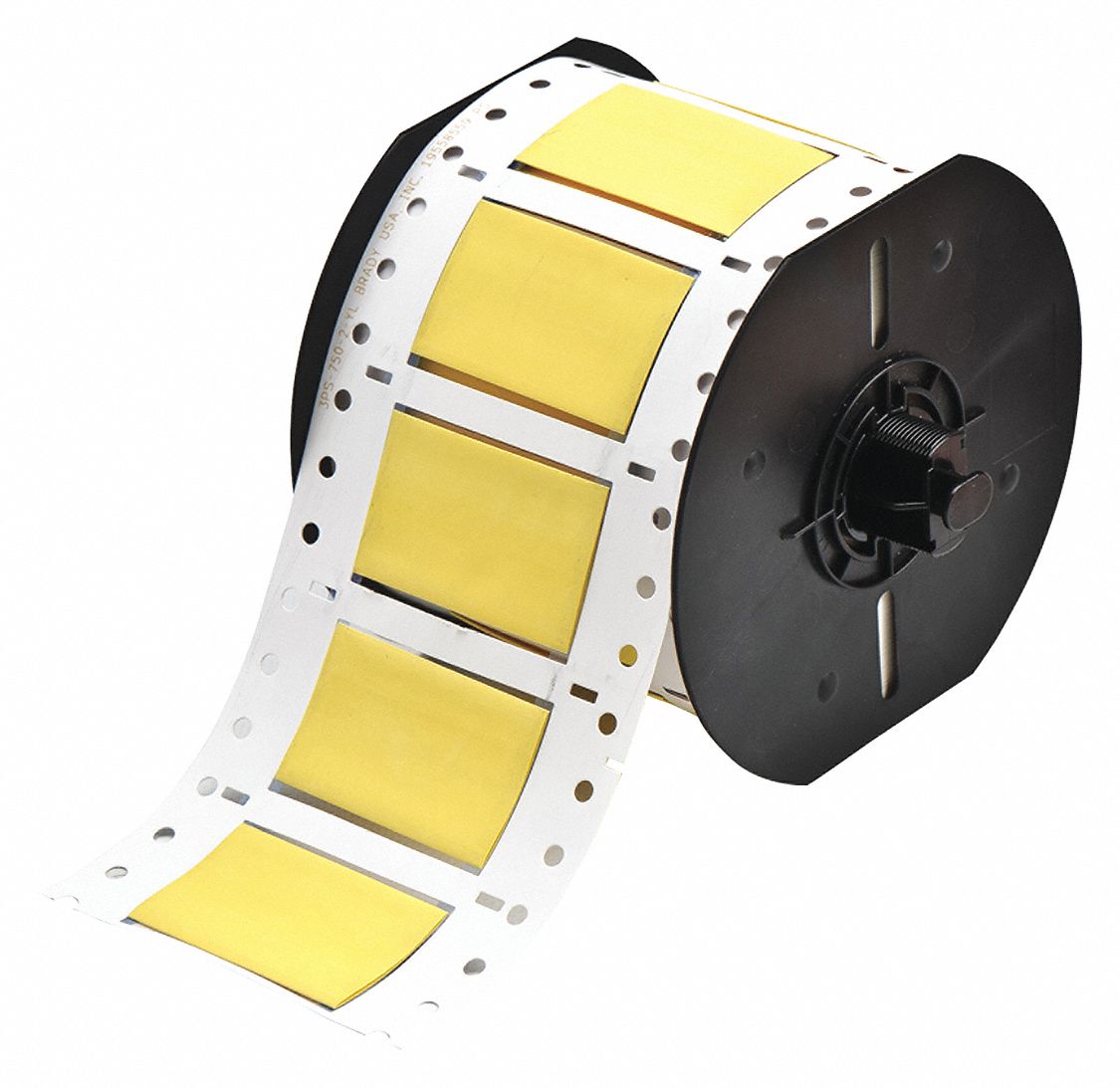 Sleeve Label: 3/4 in x 2 in, Polyolefin, Yellow (Matte), For 0 AWG to 6 AWG Wire Gauge