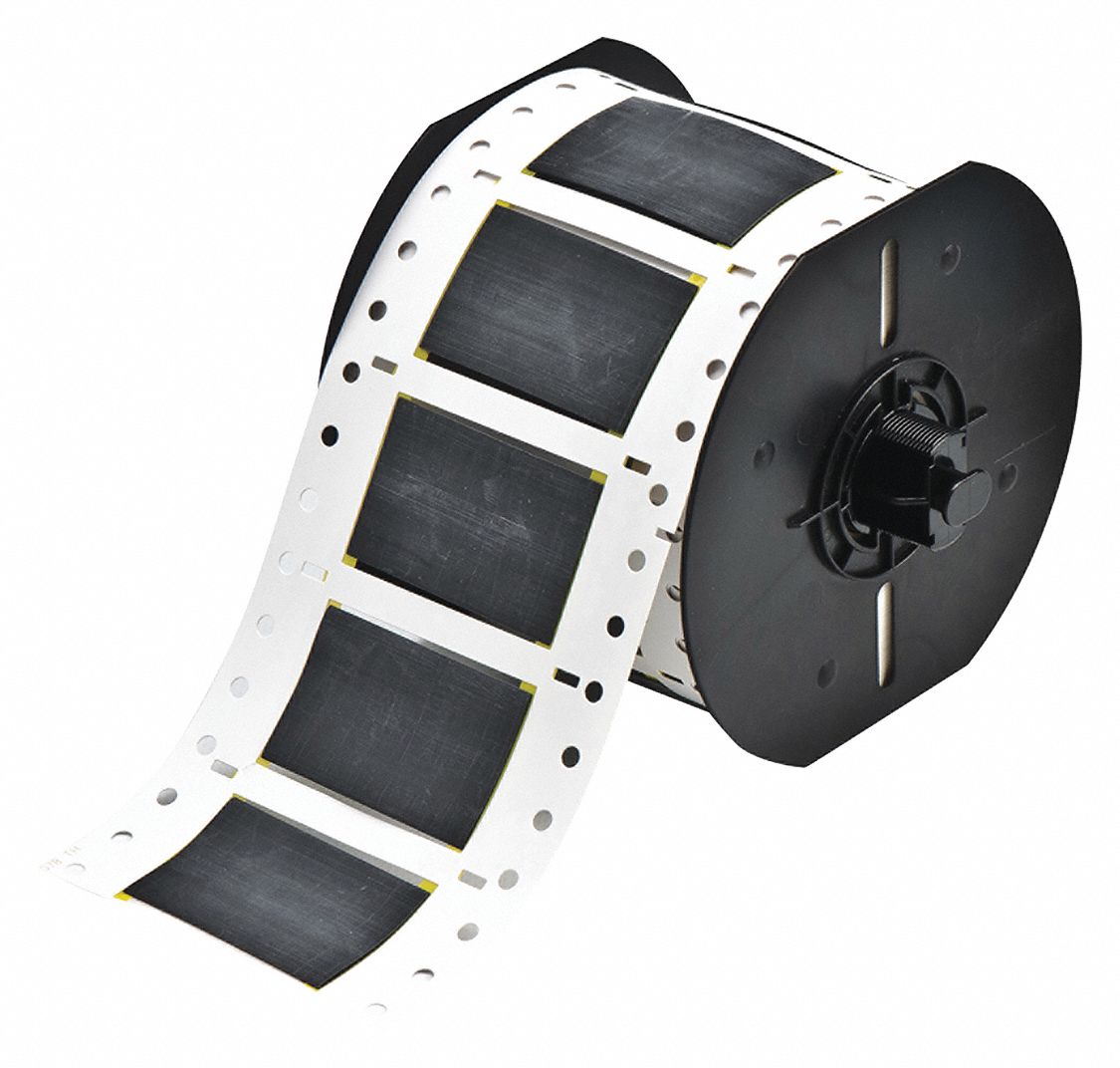 Sleeve Label: 3/4 in x 2 in, Polyvinylidene Fluoride, Black (Matte), For 0 AWG to 2 AWG Wire Gauge