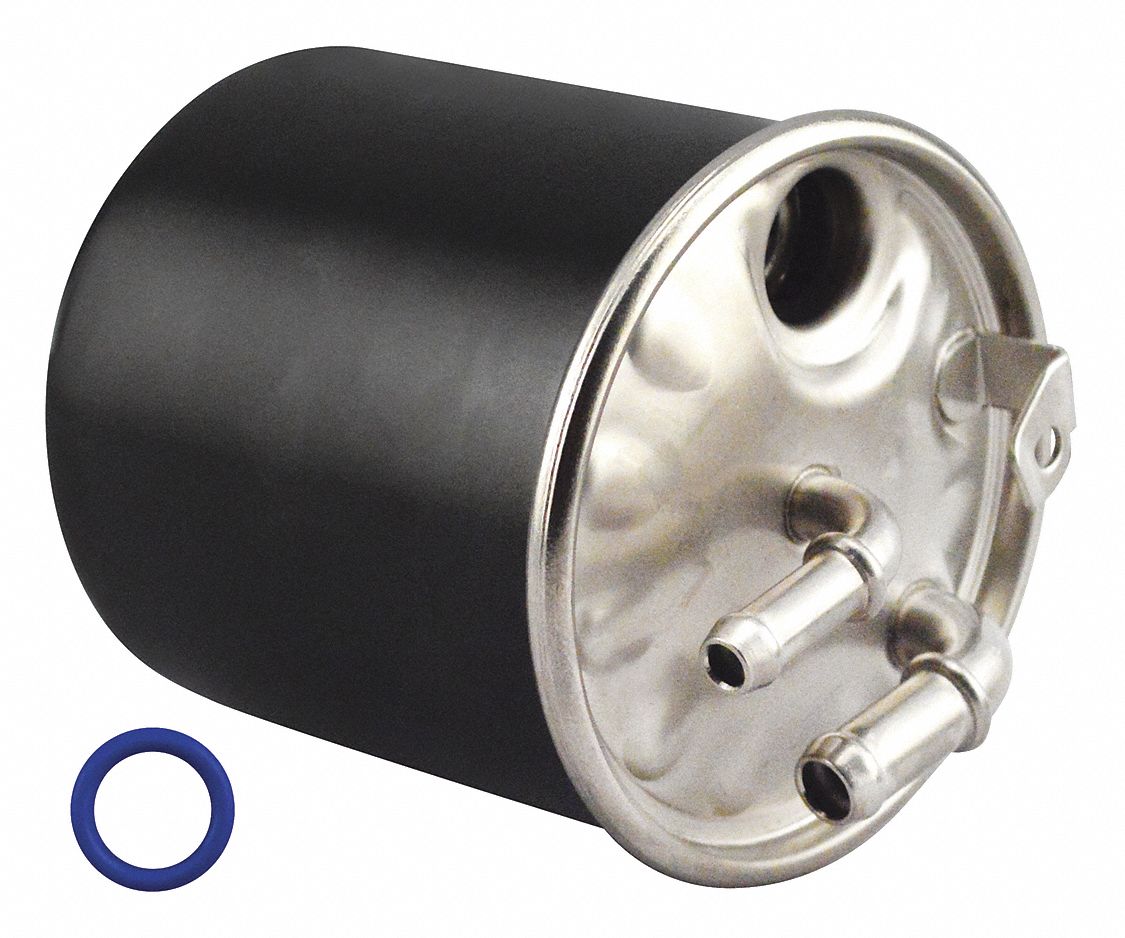 Fuel Filter: In-Line, 3 9/16 in Outside Dia, Cellulose, Mercedes-Benz, O-Ring