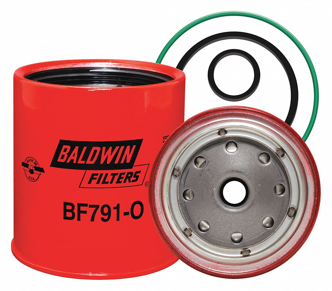 Fuel Filter: Spin-On, 3 13/16 in Outside Dia, 11/16"-16 Thread Size, Cellulose