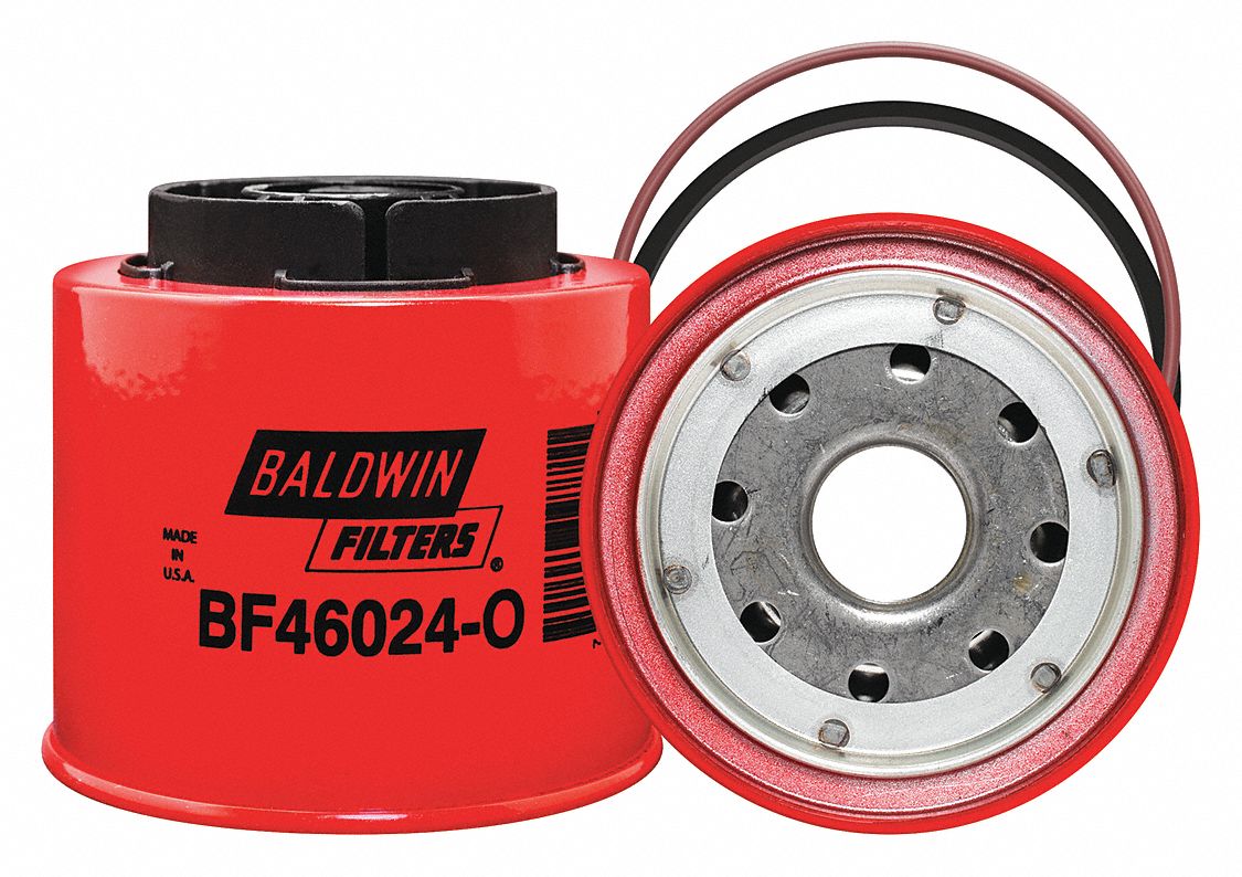 Fuel Filter: Spin-On, 3 3/4 in Outside Dia, 1"-14 Thread Size, Cellulose