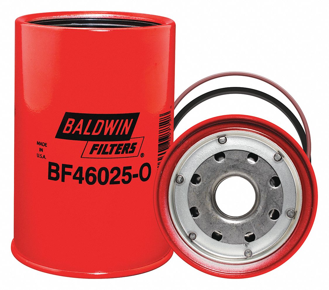 Fuel Filter: Spin-On, 3 3/4 in Outside Dia, 1"-14 Thread Size, Cellulose, Racor