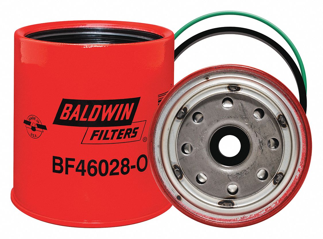 Fuel Filter: Spin-On, 4 in Outside Dia, 1"-14 Thread Size, Cellulose, Racor