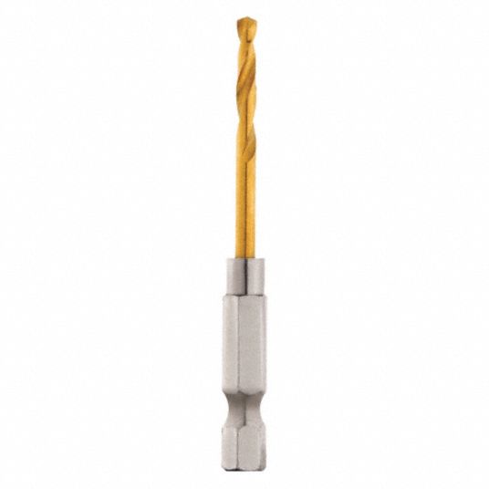 MILWAUKEE Hex Shank Drill Bit, 1/8 in, Drill Bit Point Angle 135°, Drill Bit Point Type Split
