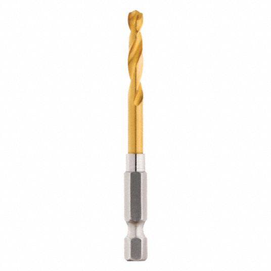 MILWAUKEE Hex Shank Drill Bit, 3/16 in, Drill Bit Point Angle 135