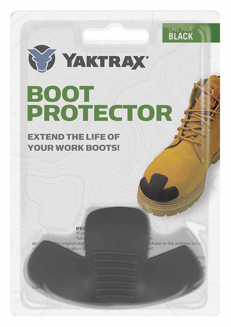 Boot Guard: Black, Work Boots, Applicator and Glue, Polyurethane, Universal, YAKTRAX, 1 PR