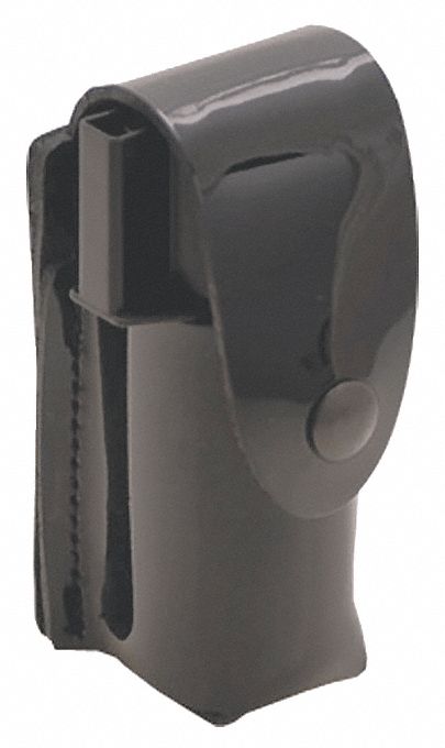 Pepper Spray Holster: Synthetic Leather, Belt Loop /Snap Closure