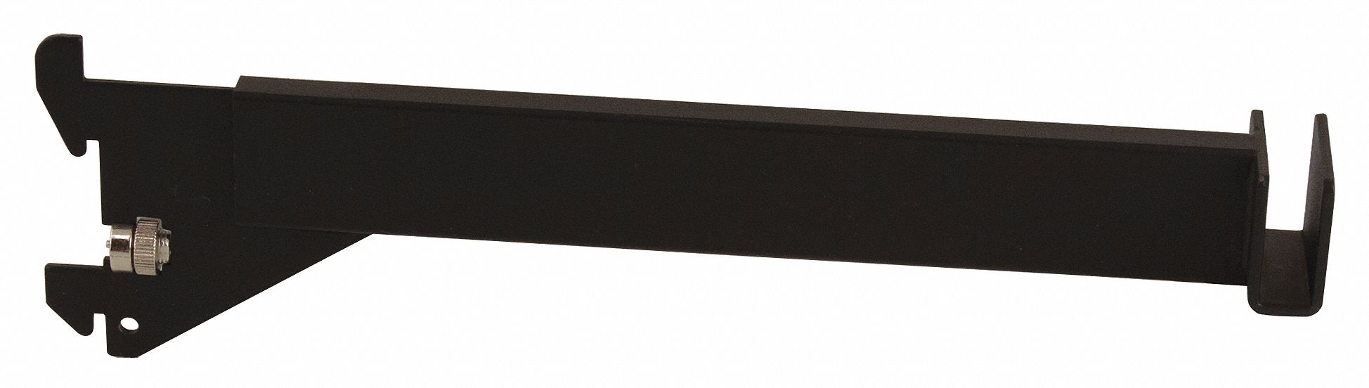 Shelving Bracket: Single, 2 in Slot Spacing, 1 in Slot Lg, 1/8 in x 12 in x 3 in, Matte