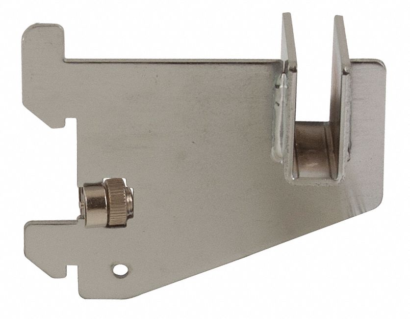 Shelving Bracket: Single, 2 in Slot Spacing, 1 in Slot Lg, 1/8 in x 3 in x 3 in, Chrome