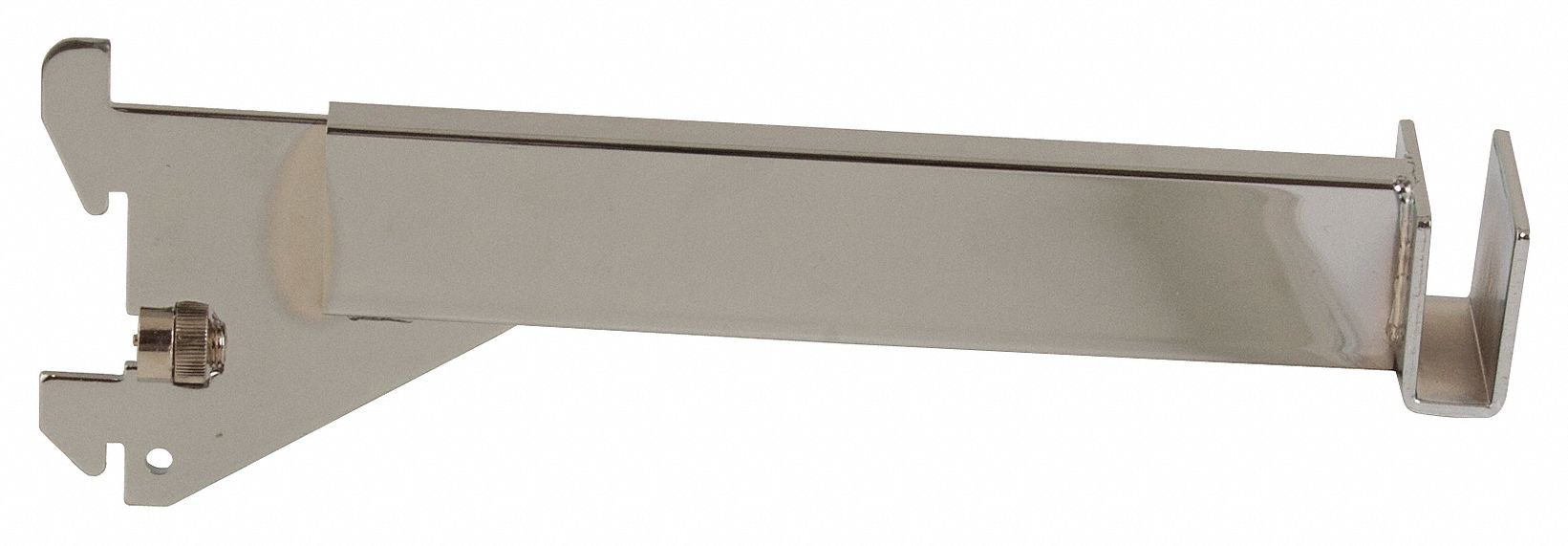Rectangular Tubing Bracket: Single, 2 in Slot Spacing, 1 in Slot Lg, Chrome, 16 ga Gauge