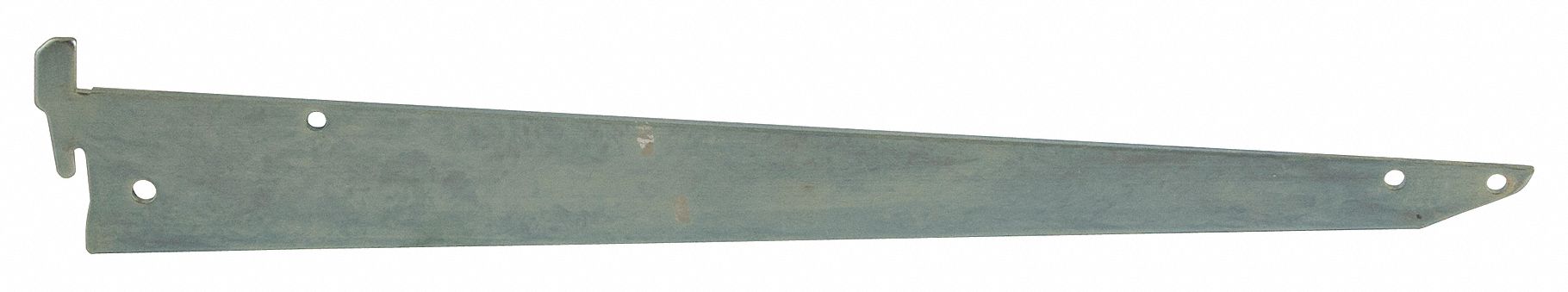 Shelving Bracket: Single, 2 in Slot Spacing, 1 in Slot Lg, 1/2 in x 14 in x 1 1/2 in, Chrome