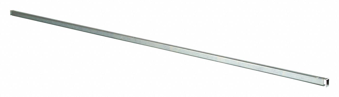 Shelf Support: Single, 48 in x 3/32 in x 1/2 in, Zinc-Plated, 16 ga Gauge, Silver