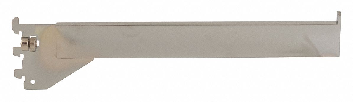 Straight Arm: Single, 1 in Slot Spacing, 1/2 in Slot Lg, 1/4 in x 12 in x 1 in, Chrome