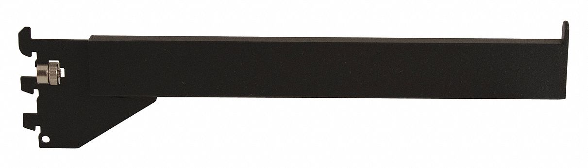 Straight Arm: Single, 1 in Slot Spacing, 1/2 in Slot Lg, 1/4 in x 12 in x 1 in, Matte, Black