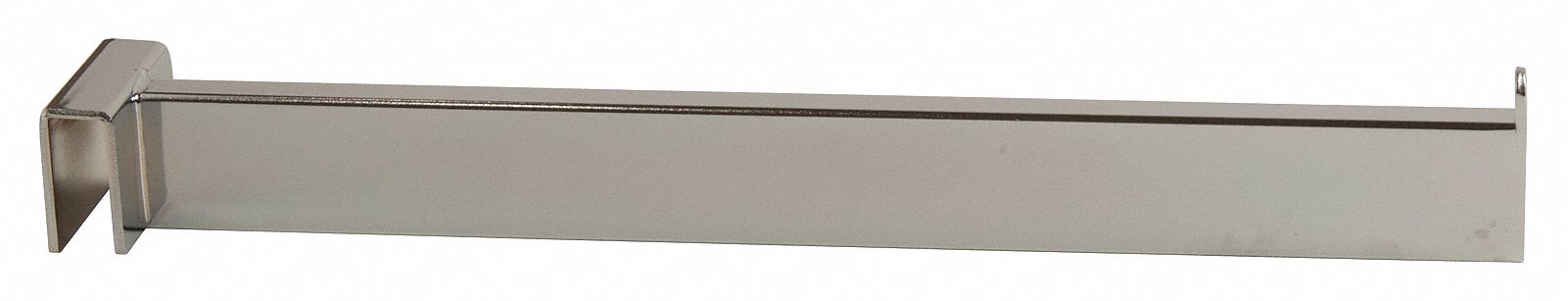 Faceout: 1/4 in x 14 in x 1 1/2 in, For Rectangular Tube Shape, End Tab, Silver, 24 PK