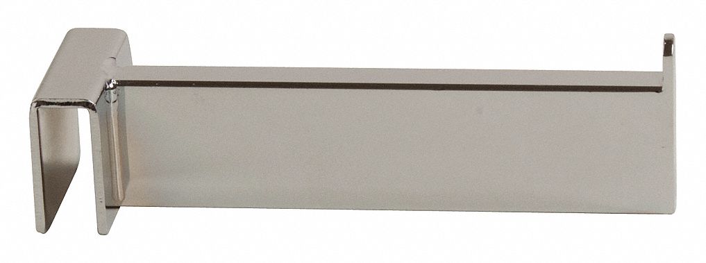 Faceout: 1/4 in x 6 in x 1 1/2 in, For Rectangular Tube Shape, End Tab, Silver, RH/6, 24 PK