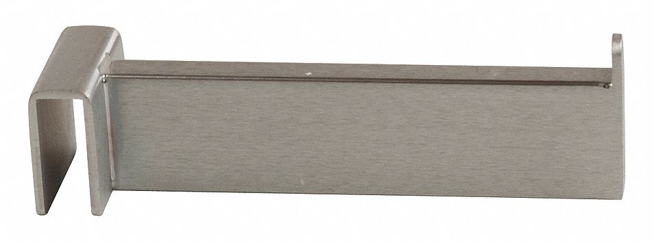 Faceout: 1/4 in x 6 in x 1 1/2 in, For Rectangular Tube Shape, End Tab, Silver, 24 PK