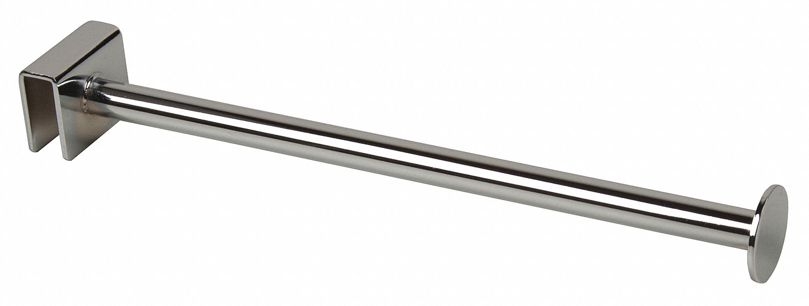 Straight Arm: Single, 1/4 in x 12 in x 1 1/2 in, Chrome, 14 ga Gauge, Silver