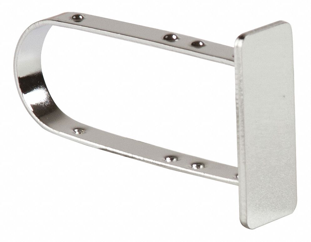 End Cap: 1/4 in x 2 in x 1 in, For Rectangular Tube Shape, Silver, Chrome, EC4, 100 PK