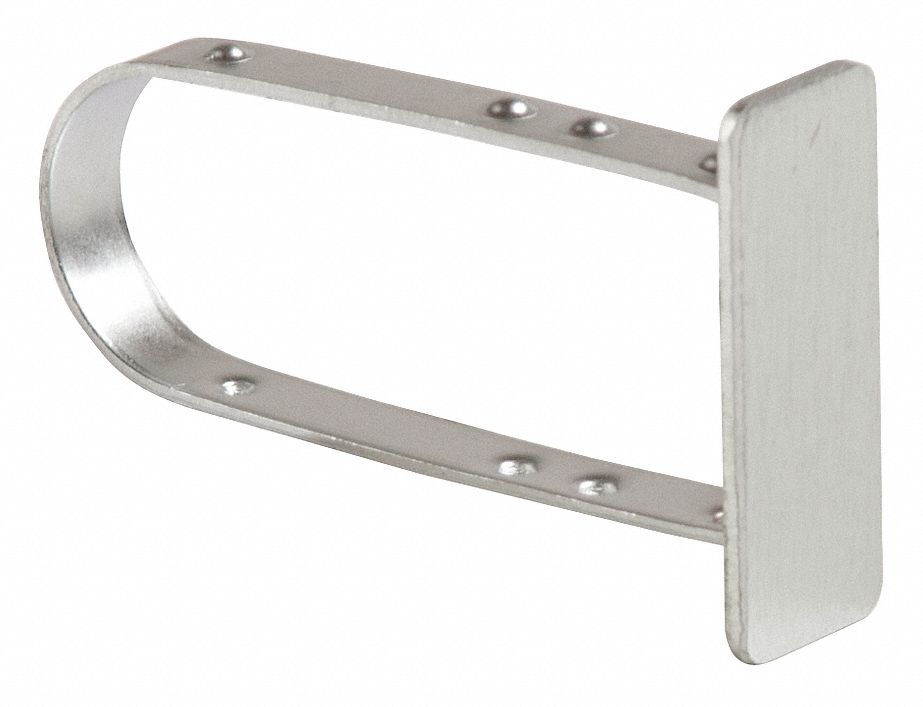 End Cap: 1/4 in x 2 in x 1 in, For Rectangular Tube Shape, Silver, Satin Chrome, 100 PK