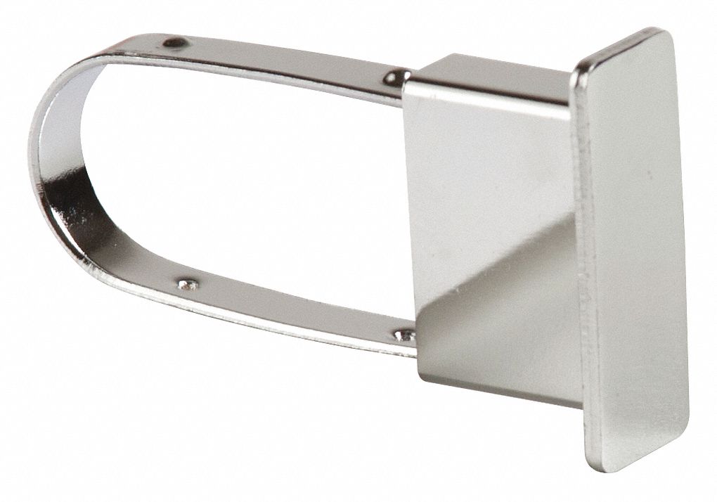 End Cap: 1/4 in x 2 in x 1 in, For Rectangular Tube Shape, Silver, Chrome, 100 PK