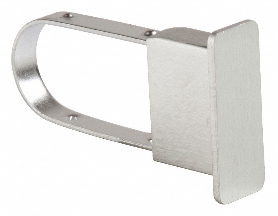 End Cap: 1/4 in x 2 in x 1 in, For Rectangular Tube Shape, Silver, Satin Chrome, 100 PK