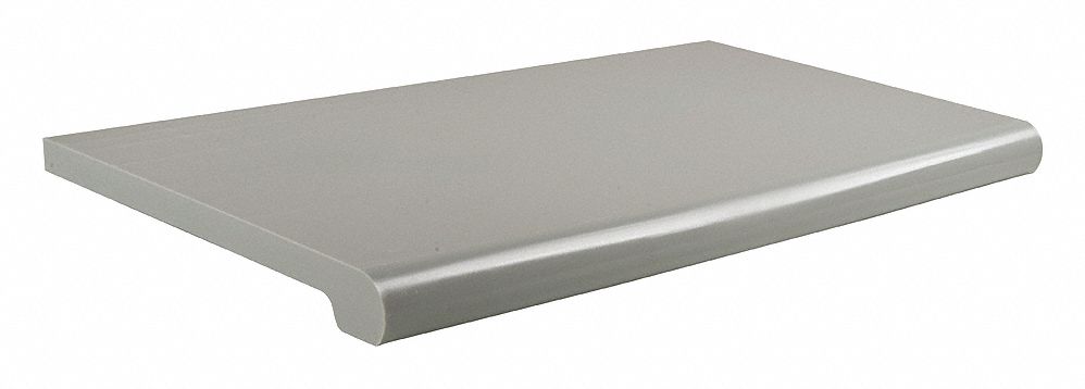 Shelf: 24 in x 12 in x 3 in, 60 lb Load Capacity, Plastic, Matte, Gray, DA224/GY