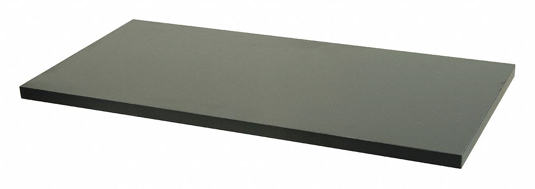 Shelf: 24 in x 12 in x 3/4 in, 85 lb Load Capacity, Melamine/Wood, Matte, Black
