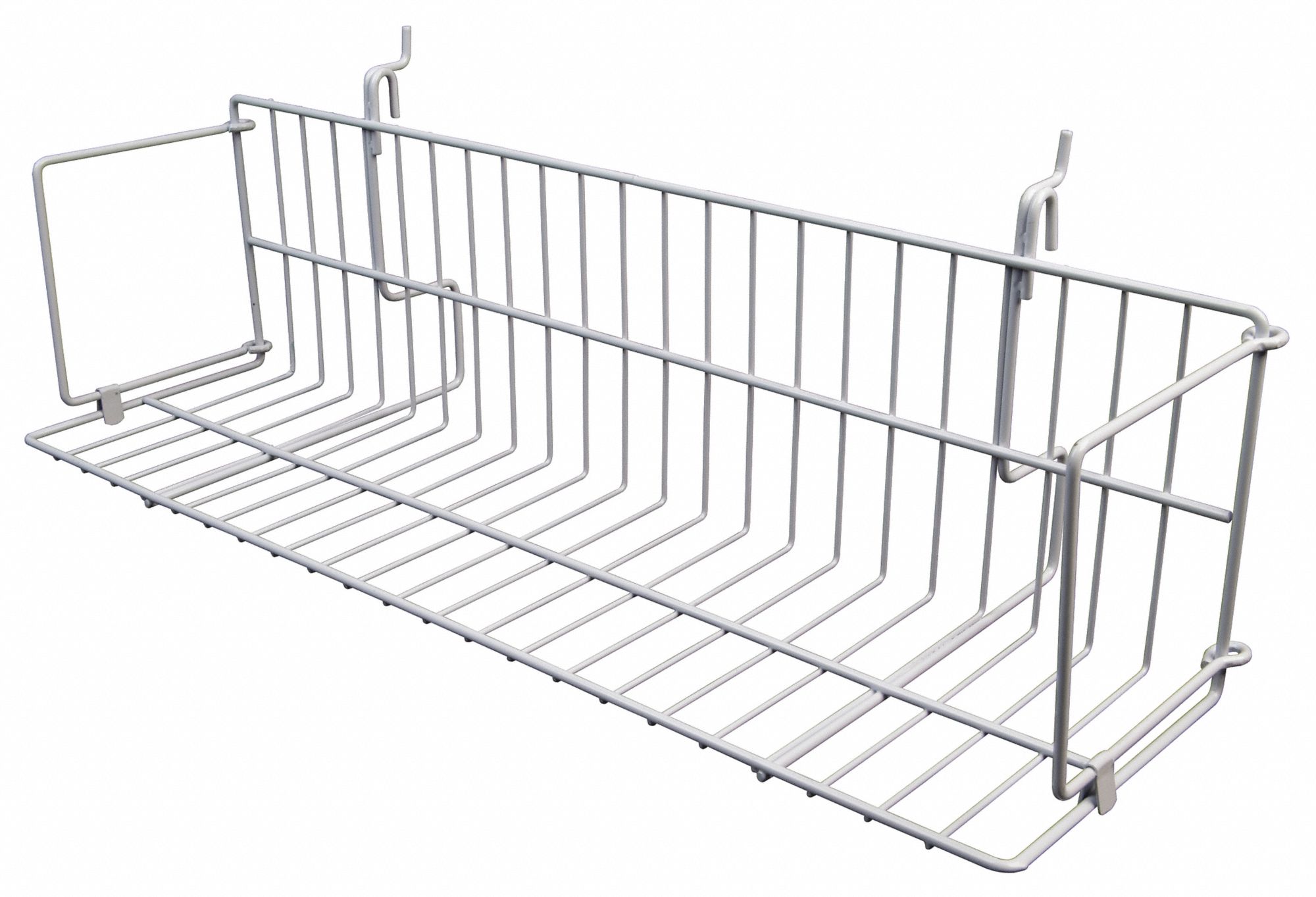 Video Shelf: 23 1/2 in x 6 1/2 in x 6 1/2 in, White, Epoxy Coated, 10 PK