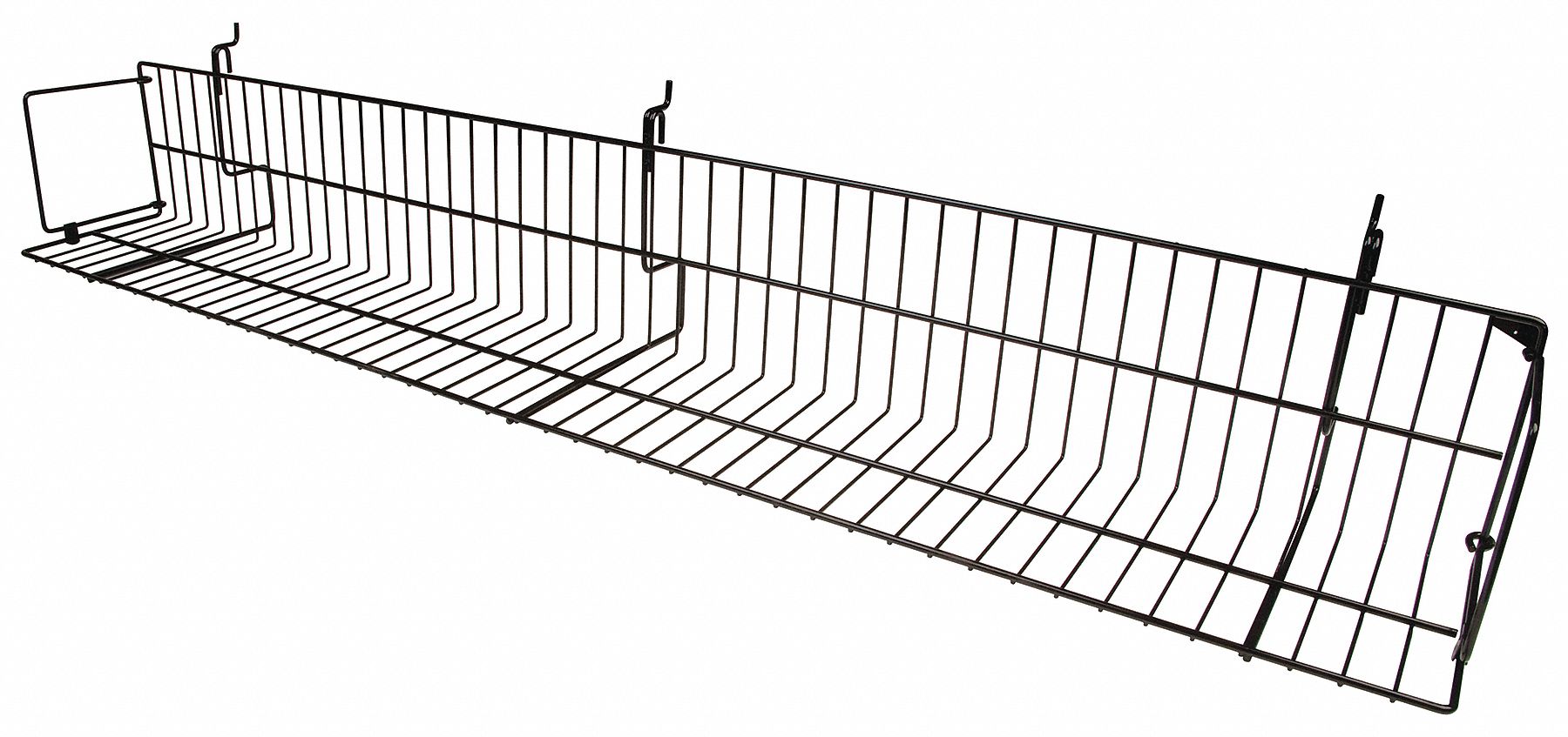 Video Shelf: 47 1/2 in x 6 1/2 in x 6 1/2 in, Black, Epoxy Coated, 10 PK