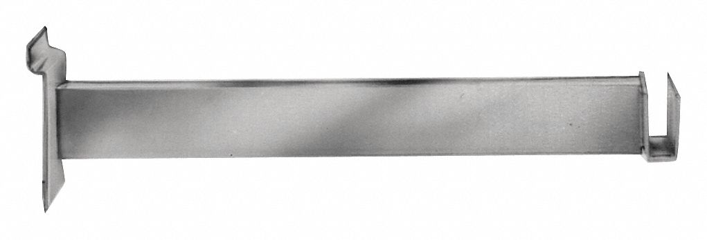 Tubing Bracket: 1/2 in x 12 in x 1 1/2 in, Silver, Chrome, 24 PK