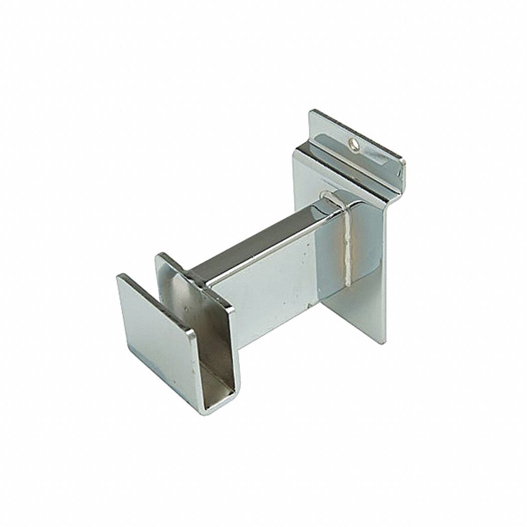 Tubing Bracket: 1 1/2 in x 3 in x 1 1/2 in, Silver, Chrome, 24 PK