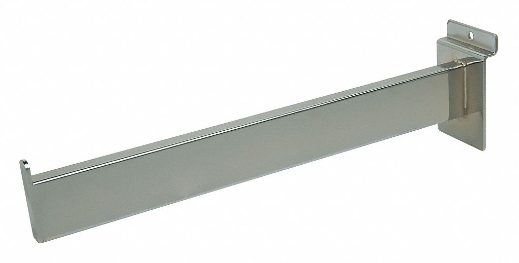 Faceout: 1/2 in x 12 in x 1 1/2 in, End Tab, Silver, Satin Chrome, 24 PK