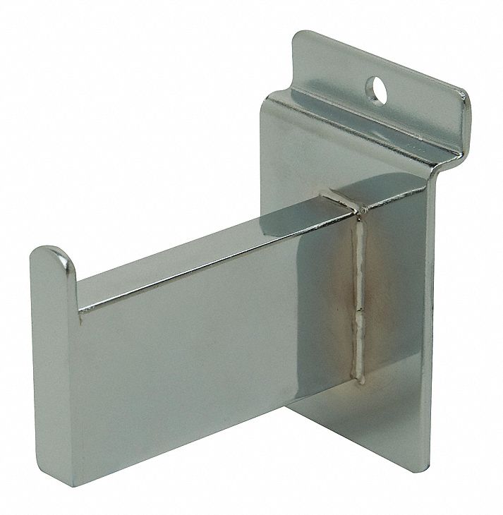 Faceout: 1/2 in x 3 in x 1 1/2 in, End Tab, Silver, Chrome, 24 PK