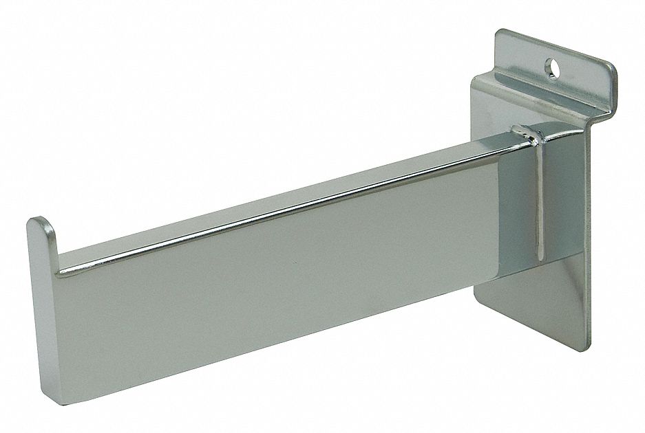 Faceout: 1/2 in x 6 in x 1 1/2 in, End Tab, Silver, Chrome, 24 PK